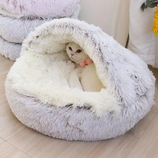 Soft Plush Round Cover Sleeping Bed